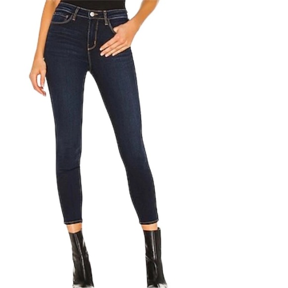 L’Agence Margo Dark Wash Cropped Skinny Jeans - sz 29 - Picture 1 of 5